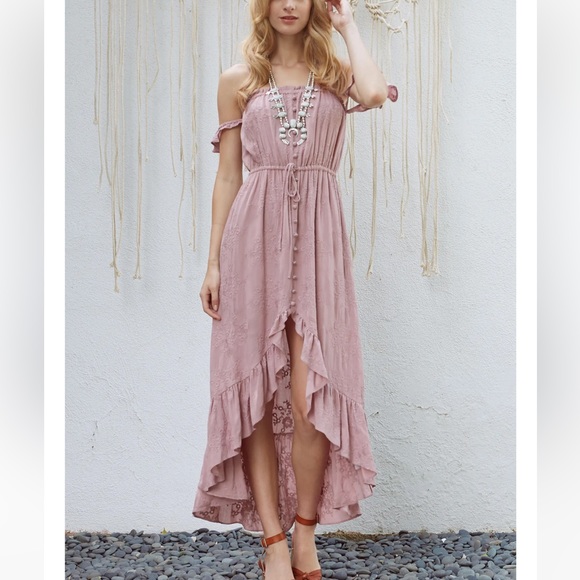 Lost + Wander Romantic Boho Rose Ruffled Dress - Picture 2 of 7